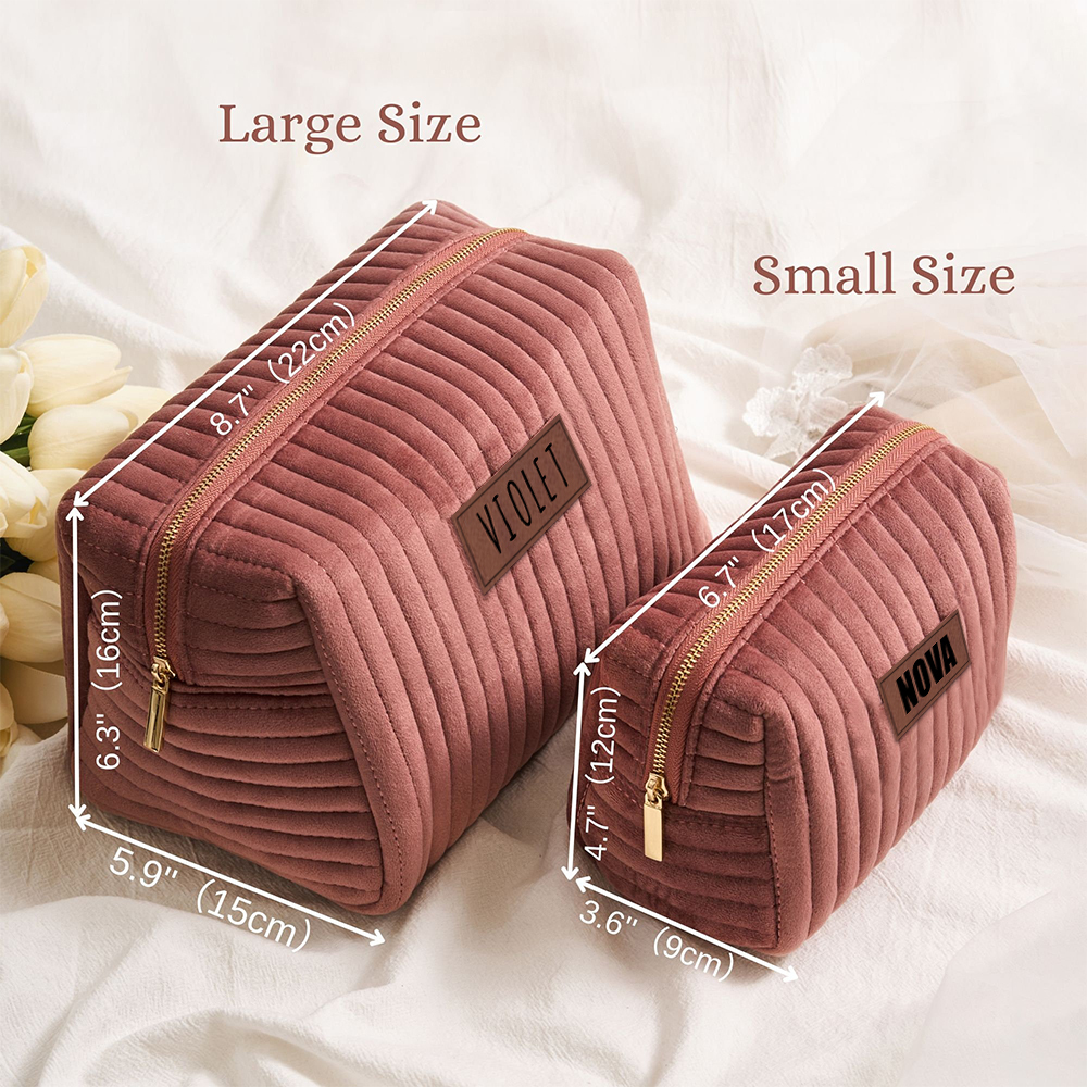 Personalized Leather Patch Makeup Bag for Unique & Love | JNSBag31