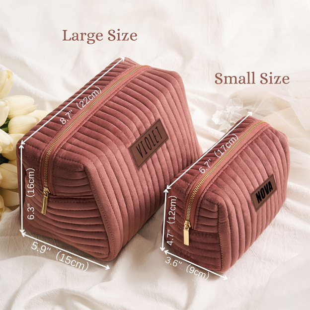 Personalized Leather Patch Makeup Bag for Unique & Love | JNSBag31