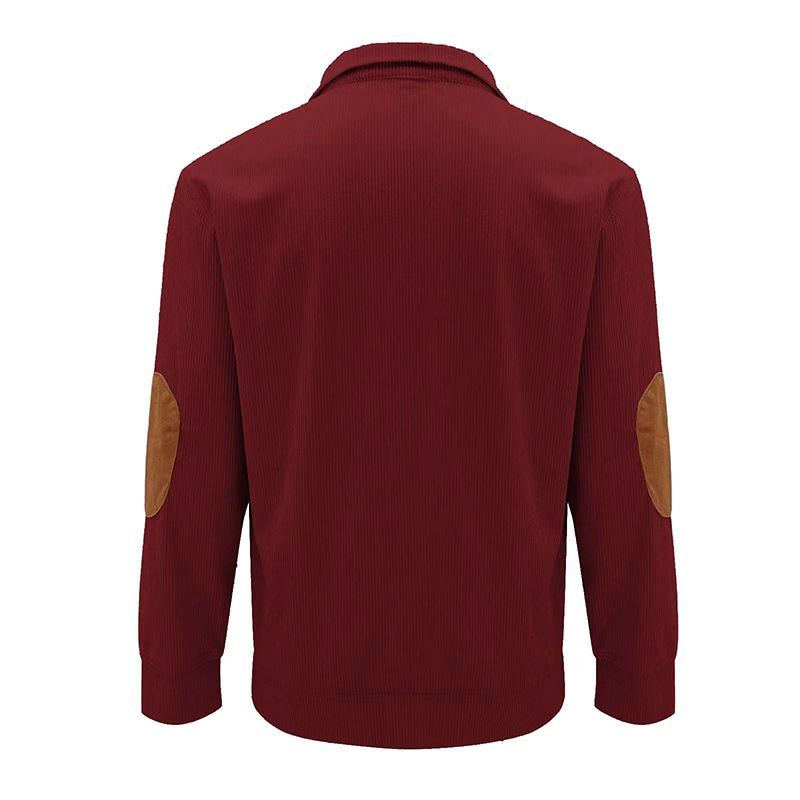 Personalized Monogram Embroidered Corduroy Men Sweatshirt | JNSCloth39