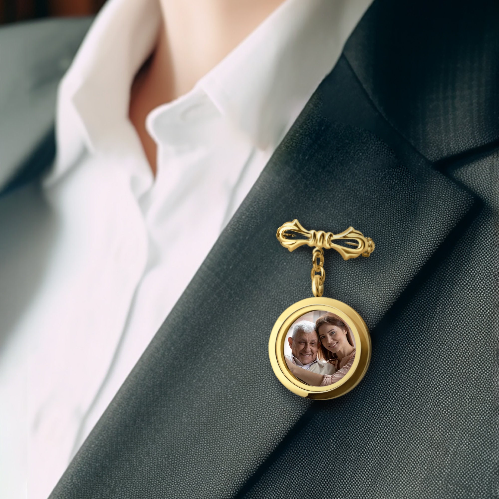 Personalized Photo Wedding Boutonniere Lapel Pin for Unique & Love | JNSDec89