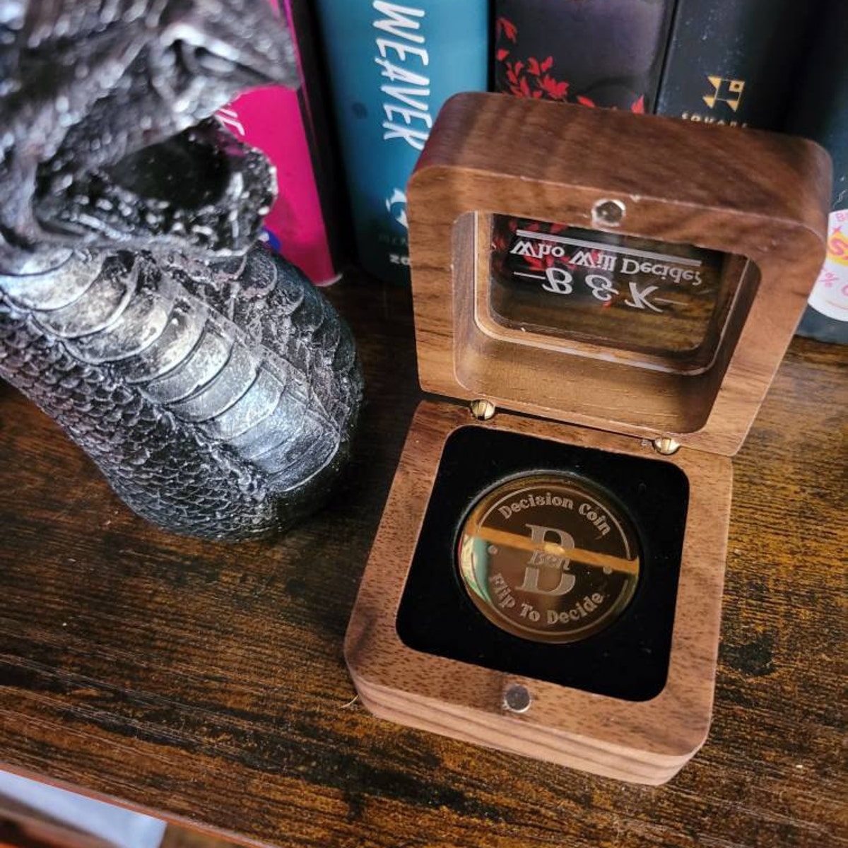 Personalized Engraved Decision Coin with Wooden Box | JNSDec153
