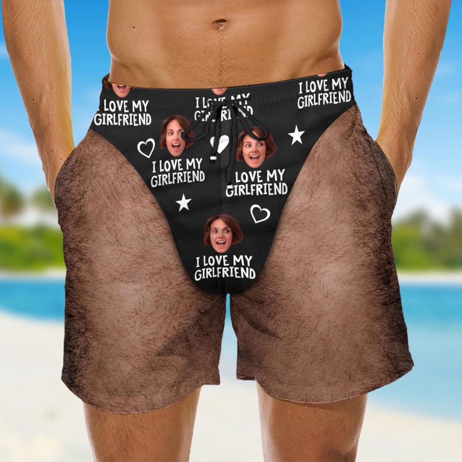 Personalized Face Photo Beach Swim Trunks Shorts for Unique & Love | JNSCloth66