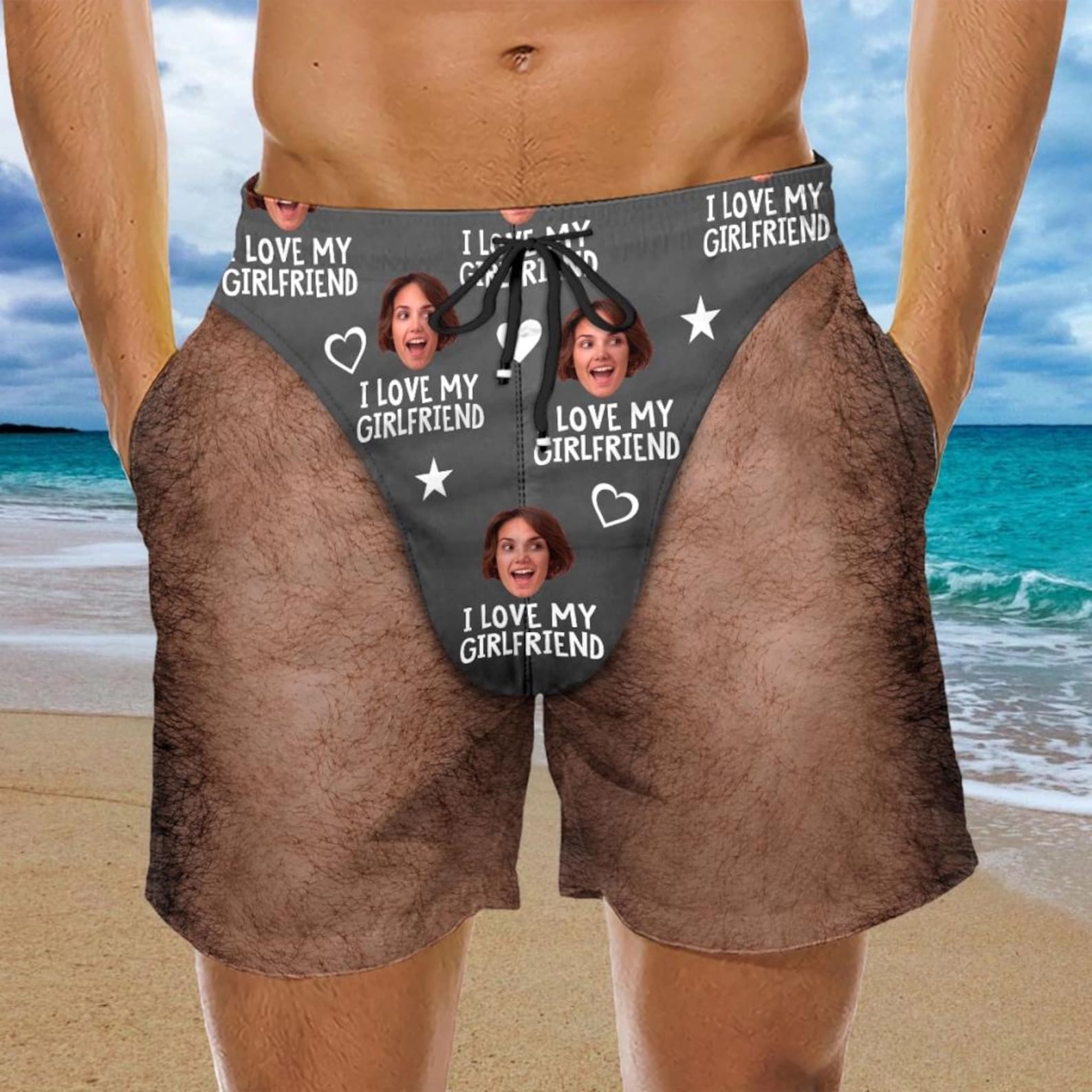 Personalized Face Photo Beach Swim Trunks Shorts for Unique & Love | JNSCloth66