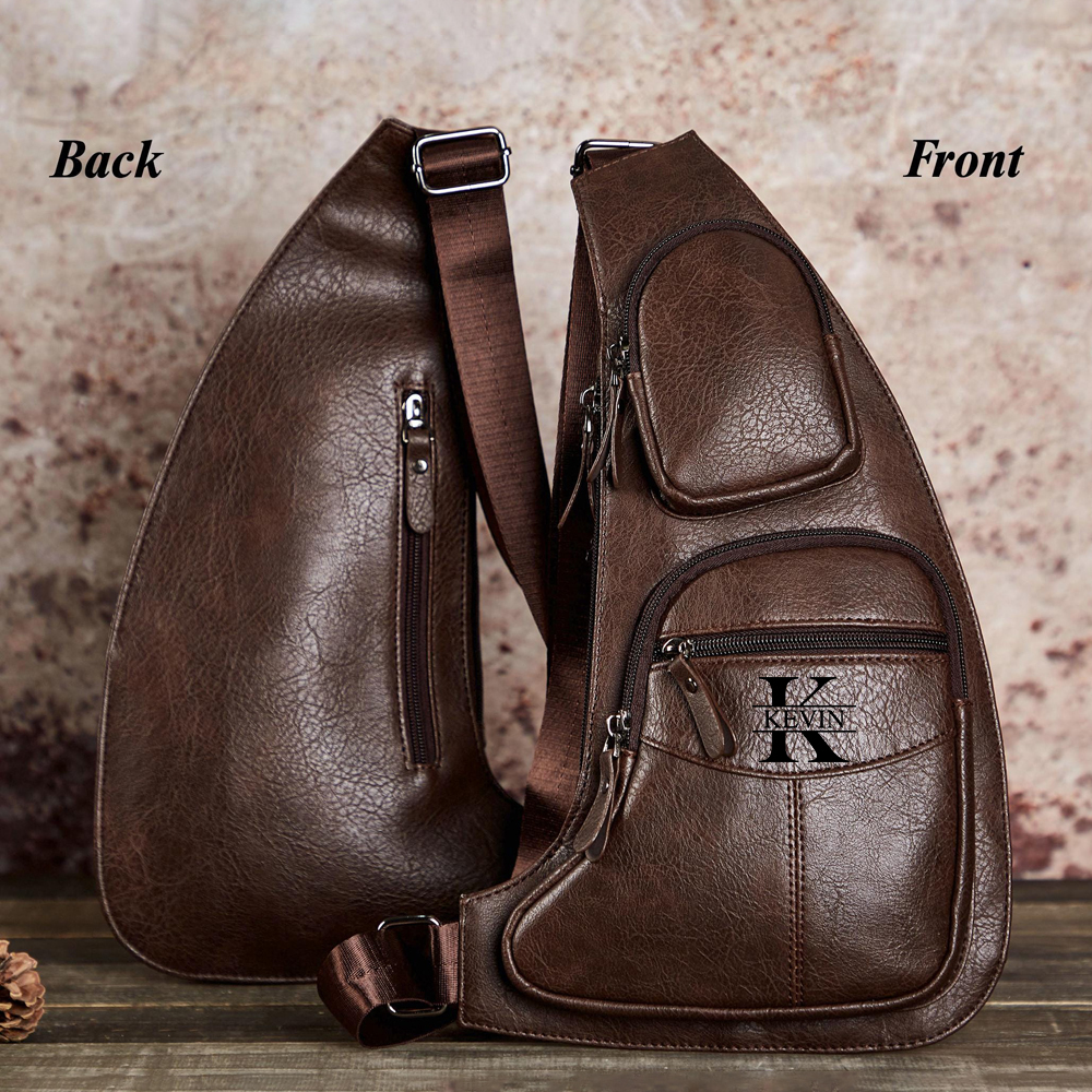 Personalized Leather Monogram Engraved Crossbody Sling Bag for Unique & Love | JNSBag61