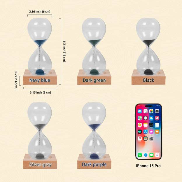 Personalized Engraved Magnetic Hourglass with Wooden Base | JNSDec165