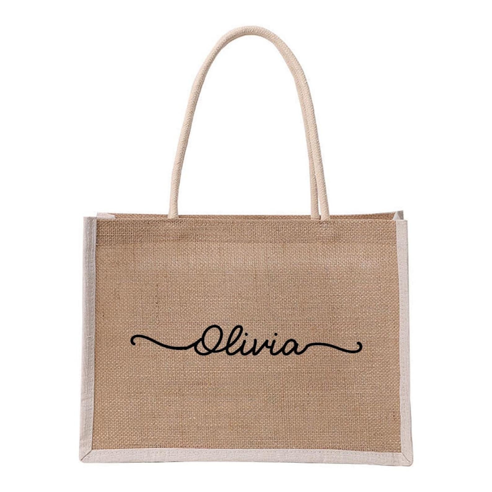Personalized Monogram Burlap Tote Bridesmaid Bags for Unique & Love | JNSBag08