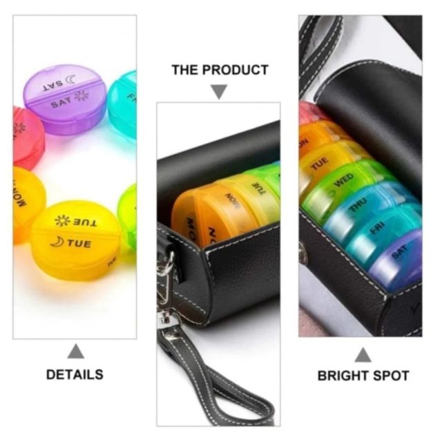 Personalized Monogram 7 Days AM/PM Portable Pill Boxes Organizer with Compartments | JNSDec164