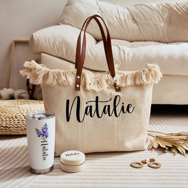 Personalized Name Embroidered Bridesmaid Proposal Canvas Bags | JNSBag80