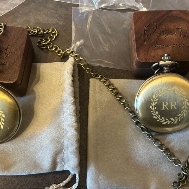 Personalized Monogram Engraved Pocket Watch | JNSDec104