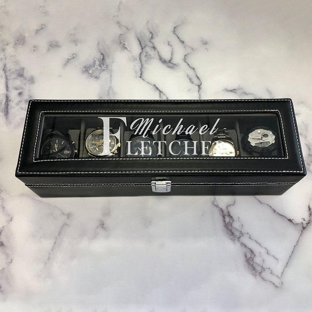 Personalized Monogram Leather Watch Box for Unique & Love | JNSCase03