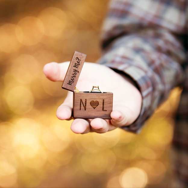 Personalized Wooden Wedding Ring Box for Unique & Love | JNSDec161