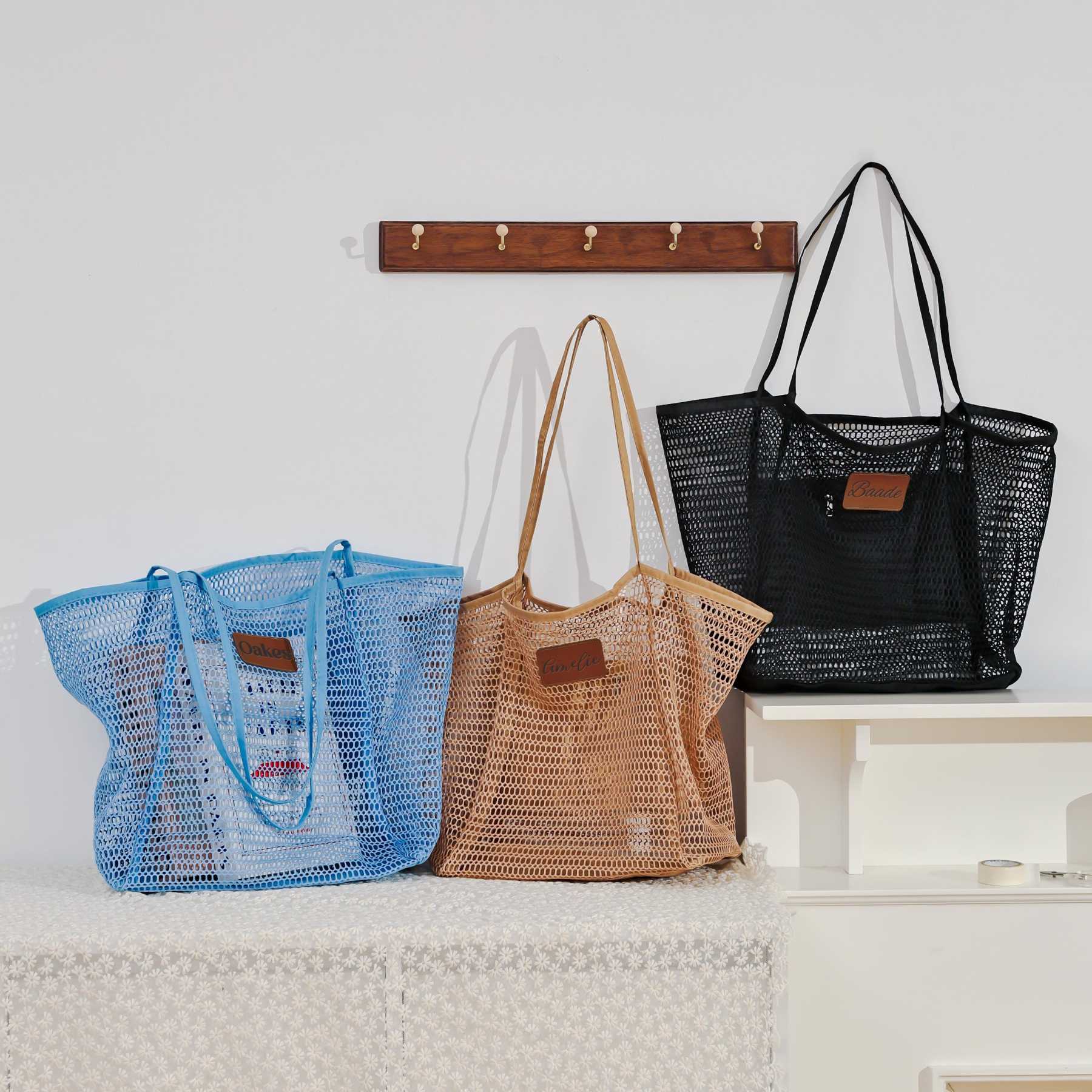 Personalized Name Leather Patch Beach Tote Bag for Unique & Love | JNSBag124