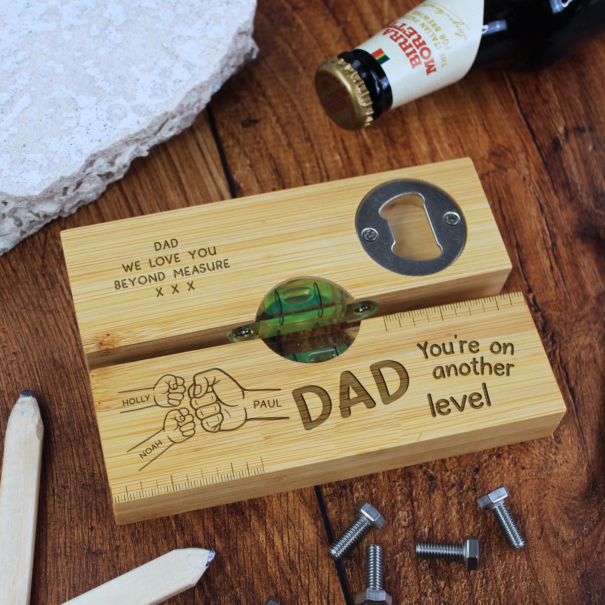 Personalized 2 in 1 Wooden Spirit Level Bottle Opener for Unique & Love | JNSTool25