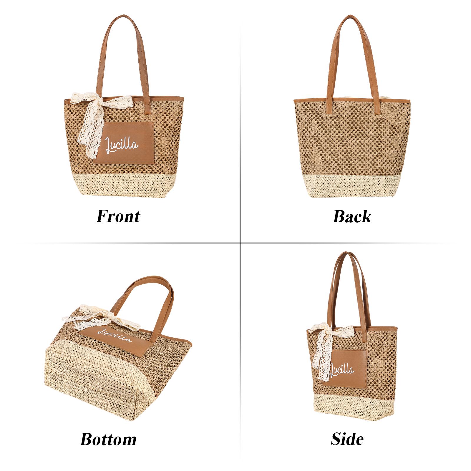 Personalized Name Straw Tote Bag for Unique & Love | JNSBag131