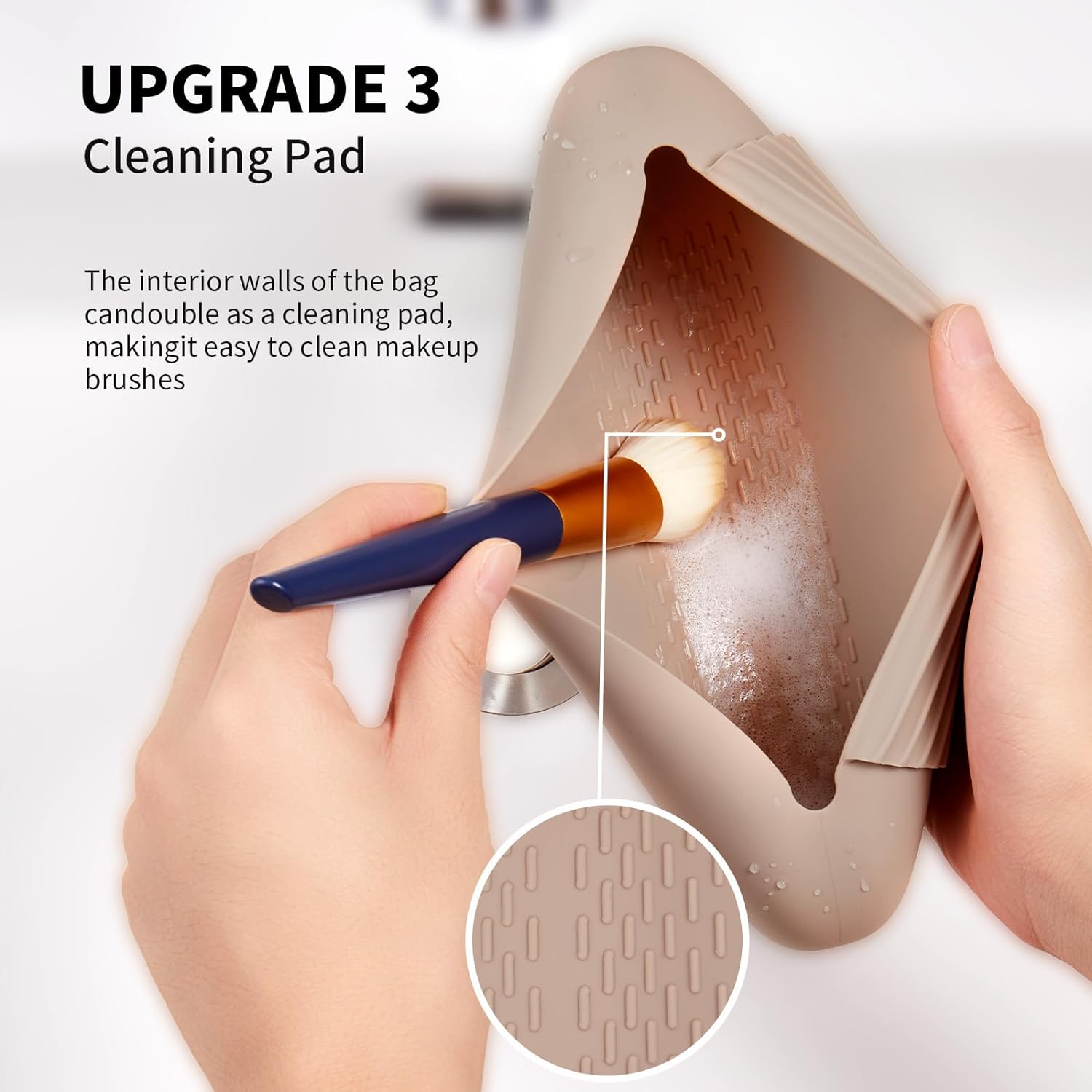 Personalized Silicone Makeup Brush Bag for Unique & Love | JNSBag16