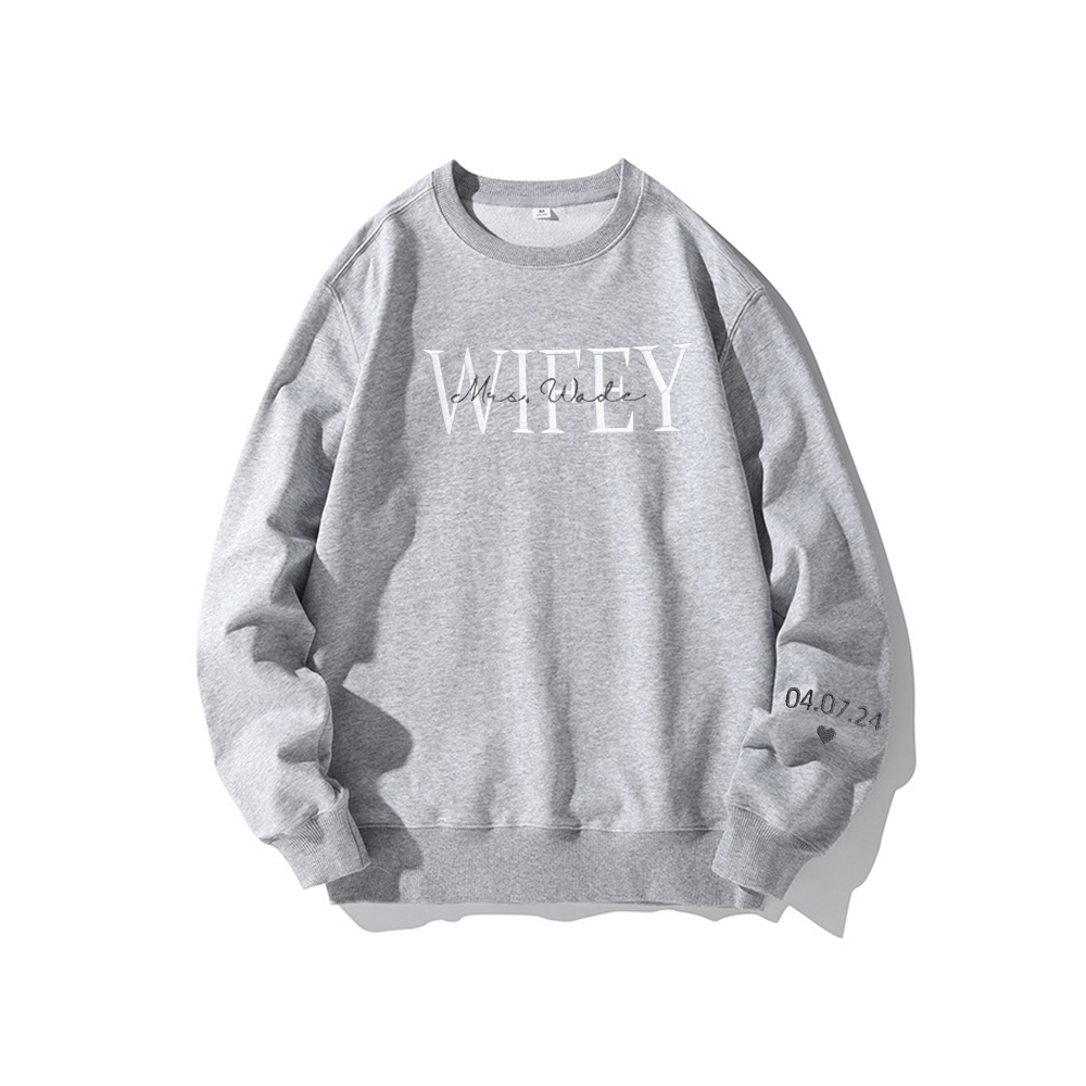 Personalized Embroidered Wife/Hubby Sweatshirt for Unique & Love | JNSCloth42