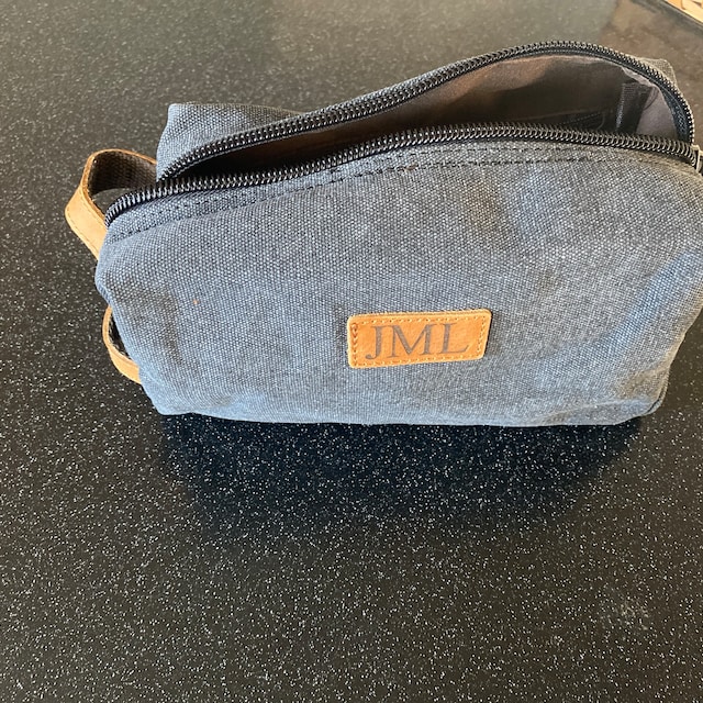 Personalized Leather Monogram Engraved Toiletry Bag for Unique & Love | JNSBag20