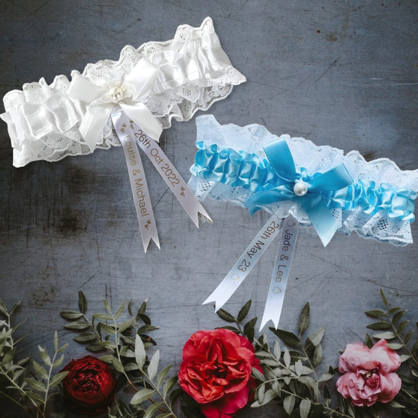 Personalized Sash Lace Garter with Name & Date for Unique & Love | JNSCloth14