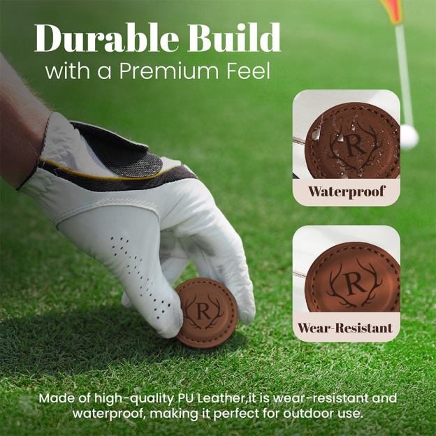 Personalized Leather Golf Ball Marker | JNSTool10