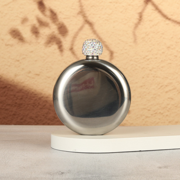 Personalized Round Flasks with Rhinestone Lid for Unique and Love | JNSDec61