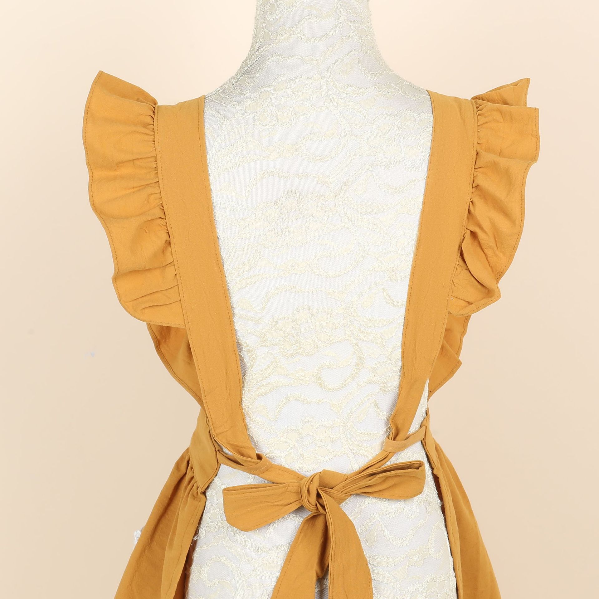 Personalized Name Embroidered Apron with Lace Pockets | JNSCloth43