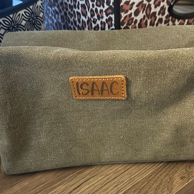 Personalized Leather Monogram Engraved Toiletry Bag for Unique & Love | JNSBag20