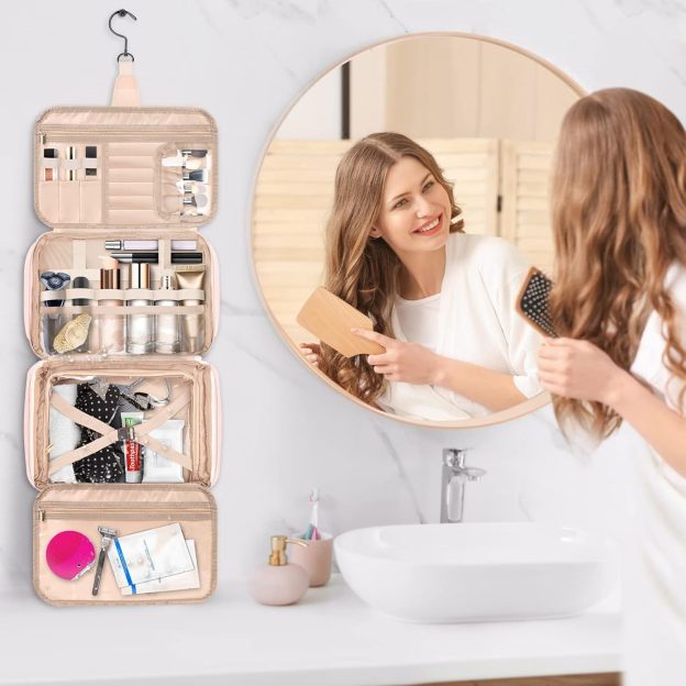 Personalized Name Leather Travel Makeup Bag | JNSBag79