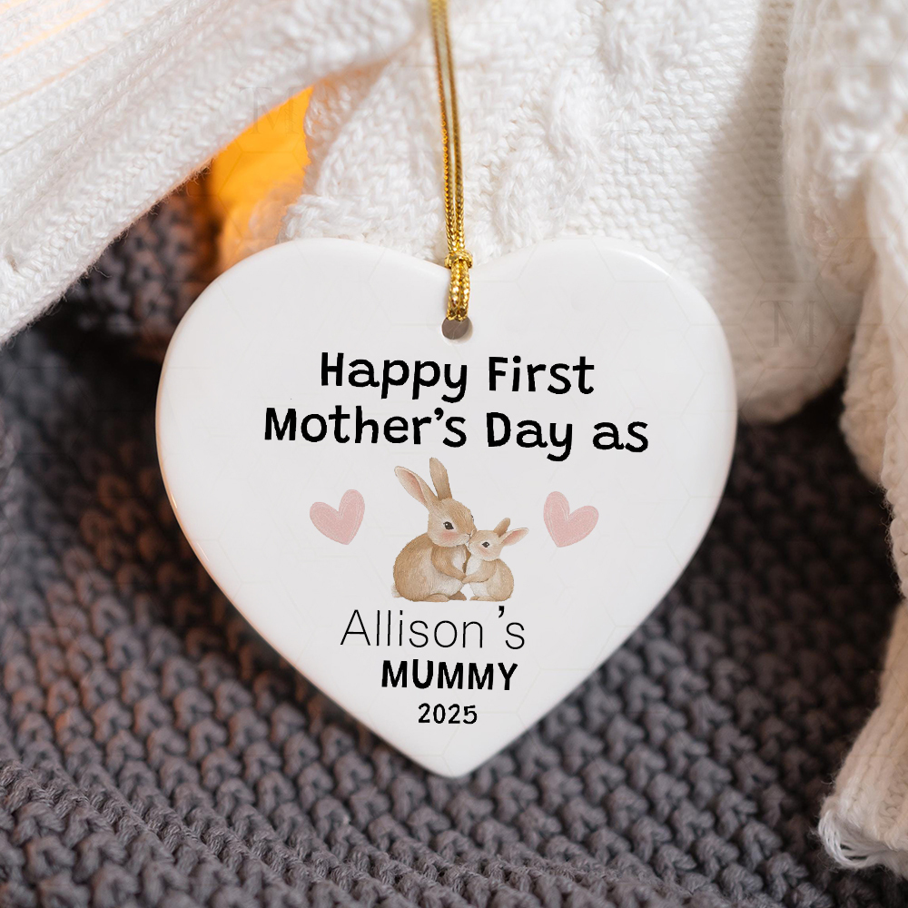 Personalised Mother's Day Ceramic Heart Ornament for Unique & Love | JNSDec126
