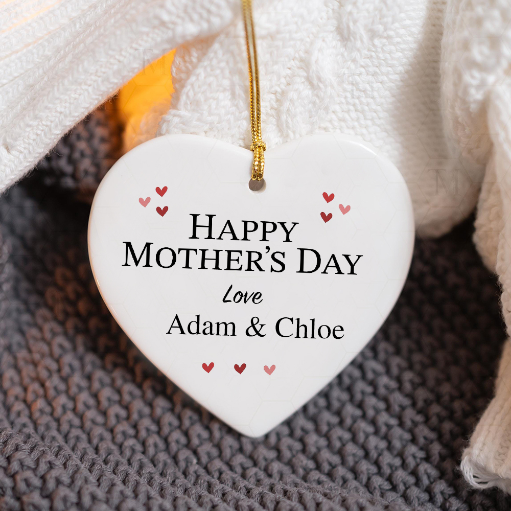 Personalised Mother's Day Ceramic Heart Ornament for Unique & Love | JNSDec125