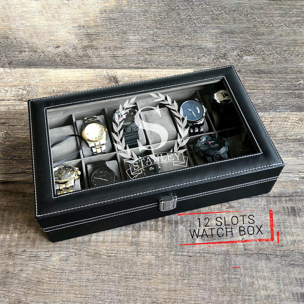 Personalized Monogram Leather Watch Box for Unique & Love | JNSCase03