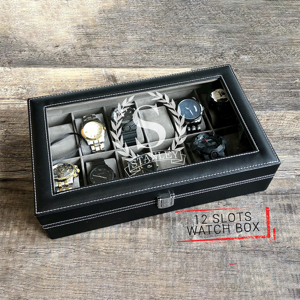 Personalized Monogram Leather Watch Box for Unique & Love | JNSCase03