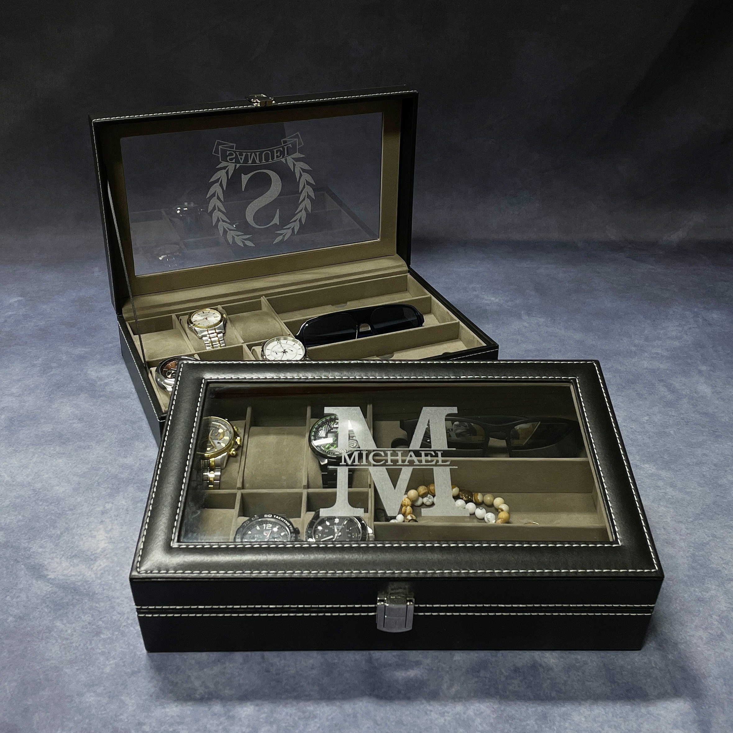 Personalized Monogram Leather Watch Box for Unique & Love | JNSCase03