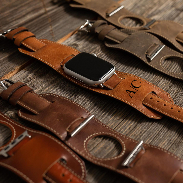 Personalized Leather Cuff Watch Band Strap for Apple Watch | JNSDec169