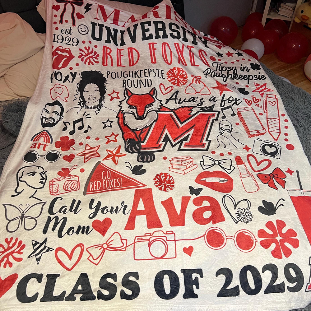 Personalized College Graduation Dorm Blanket for Unique & Love | JNSBK02