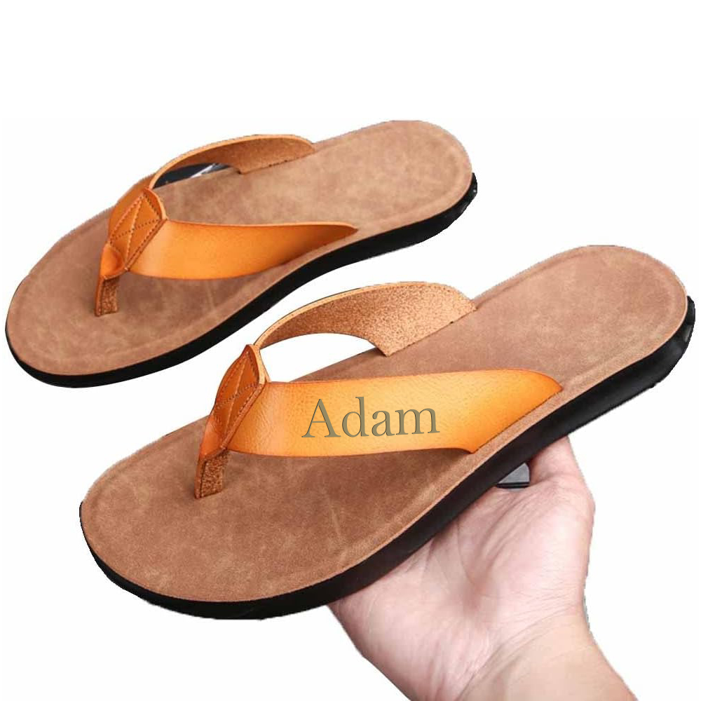 Personalized Engraved Flip Flop Leather Sandals | JNSBeach01