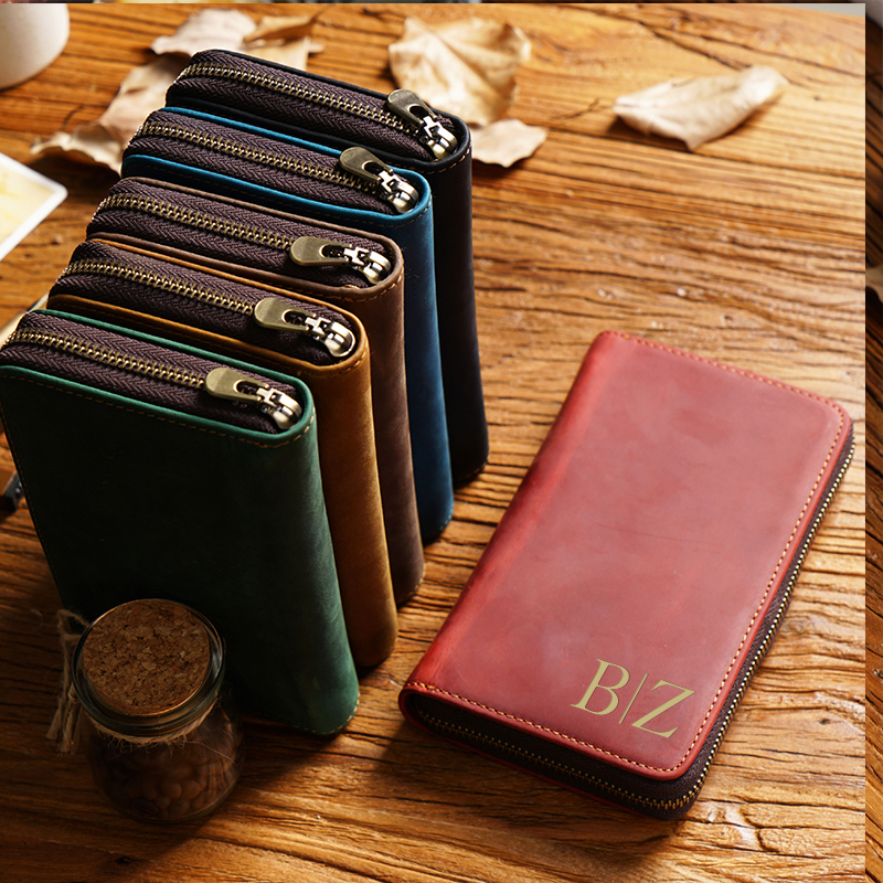 Personalized Monogrammed Genuine Leather Pen Holder Organizer with Zipper | JNSBag44