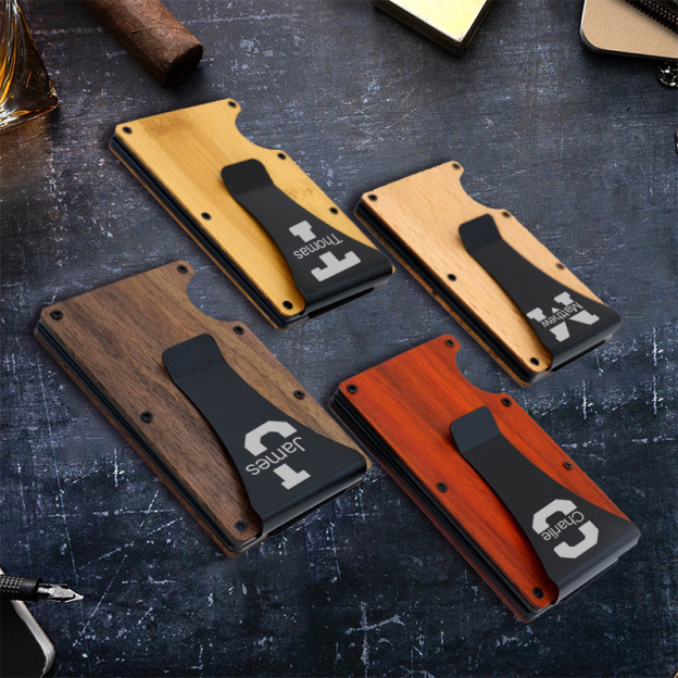 Personalized Monogrammed Engraved Minimalist Slim Wallet | JNSBag58