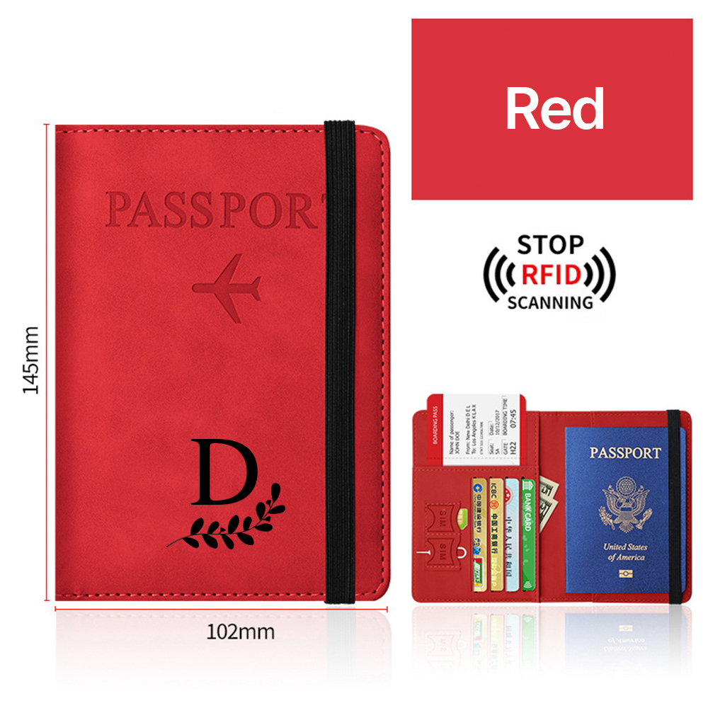 Personalized Monogram Leather Passport Cover with RFID Blocking | JNSCase01
