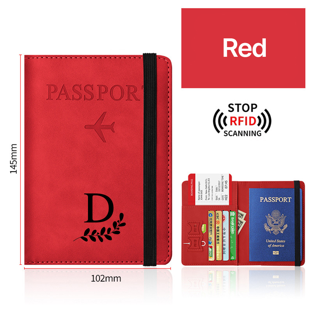 Personalized Monogram Leather Passport Cover with RFID Blocking | JNSCase01