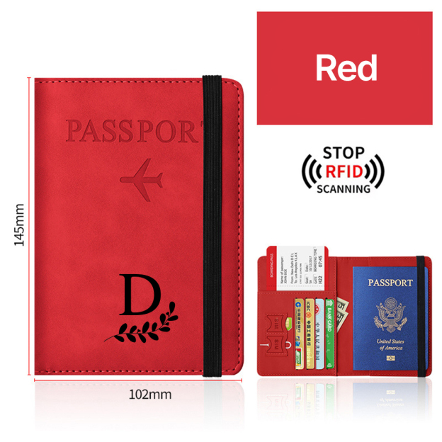 Personalized Monogram Leather Passport Cover with RFID Blocking | JNSCase01