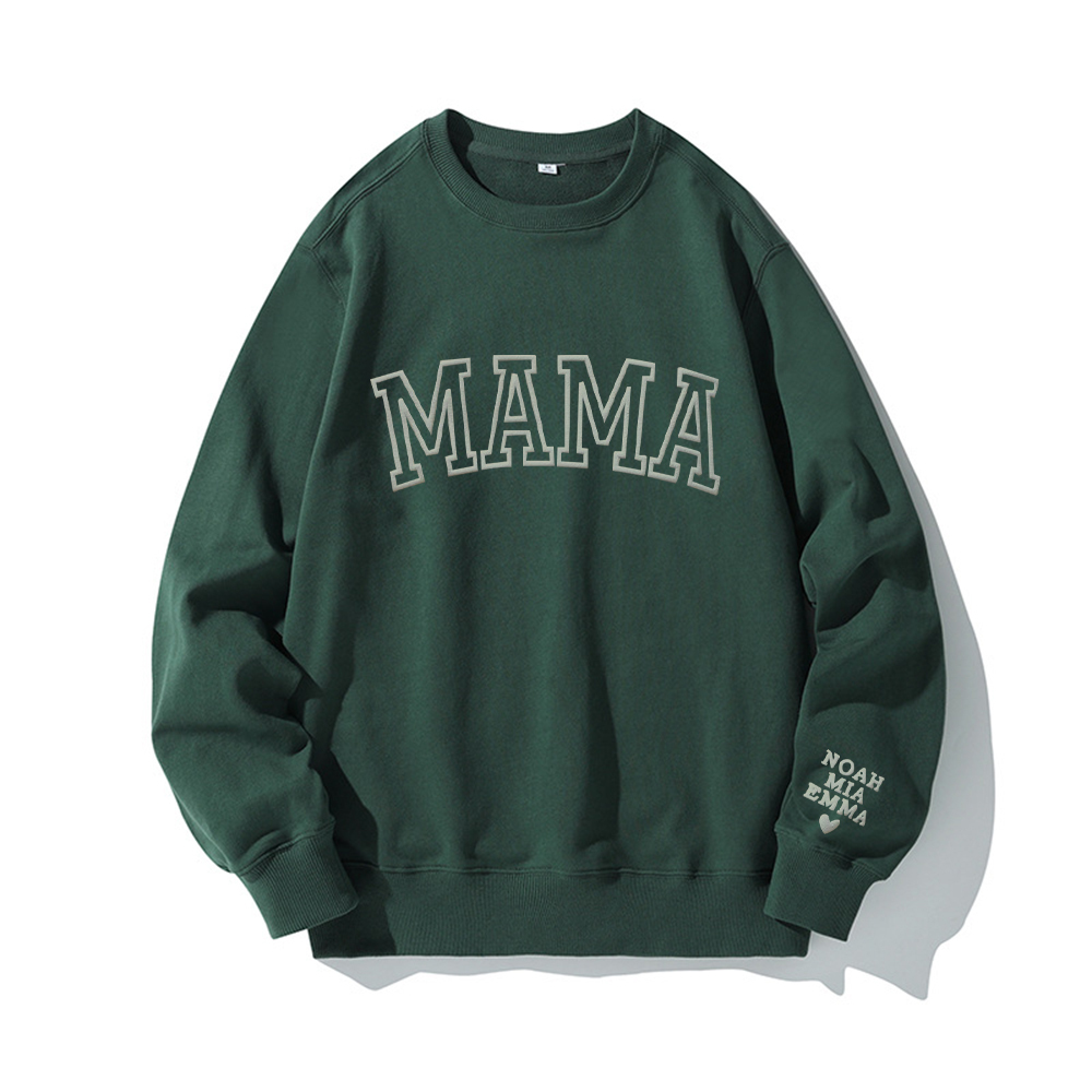 Personalized Mama Sweatshirt with Kid Names on Sleeve for Unique & Love | JNSCloth19