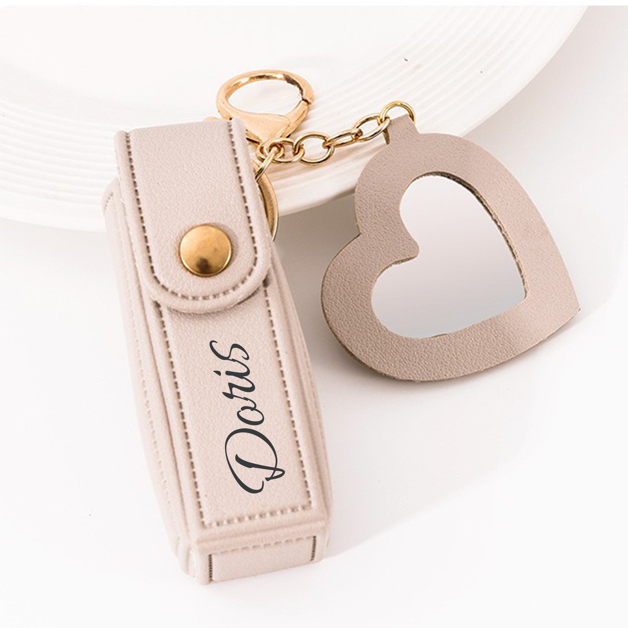 Personalized Lipstick Bag Keychain with Mirror for Unique & Love | JNSBag101
