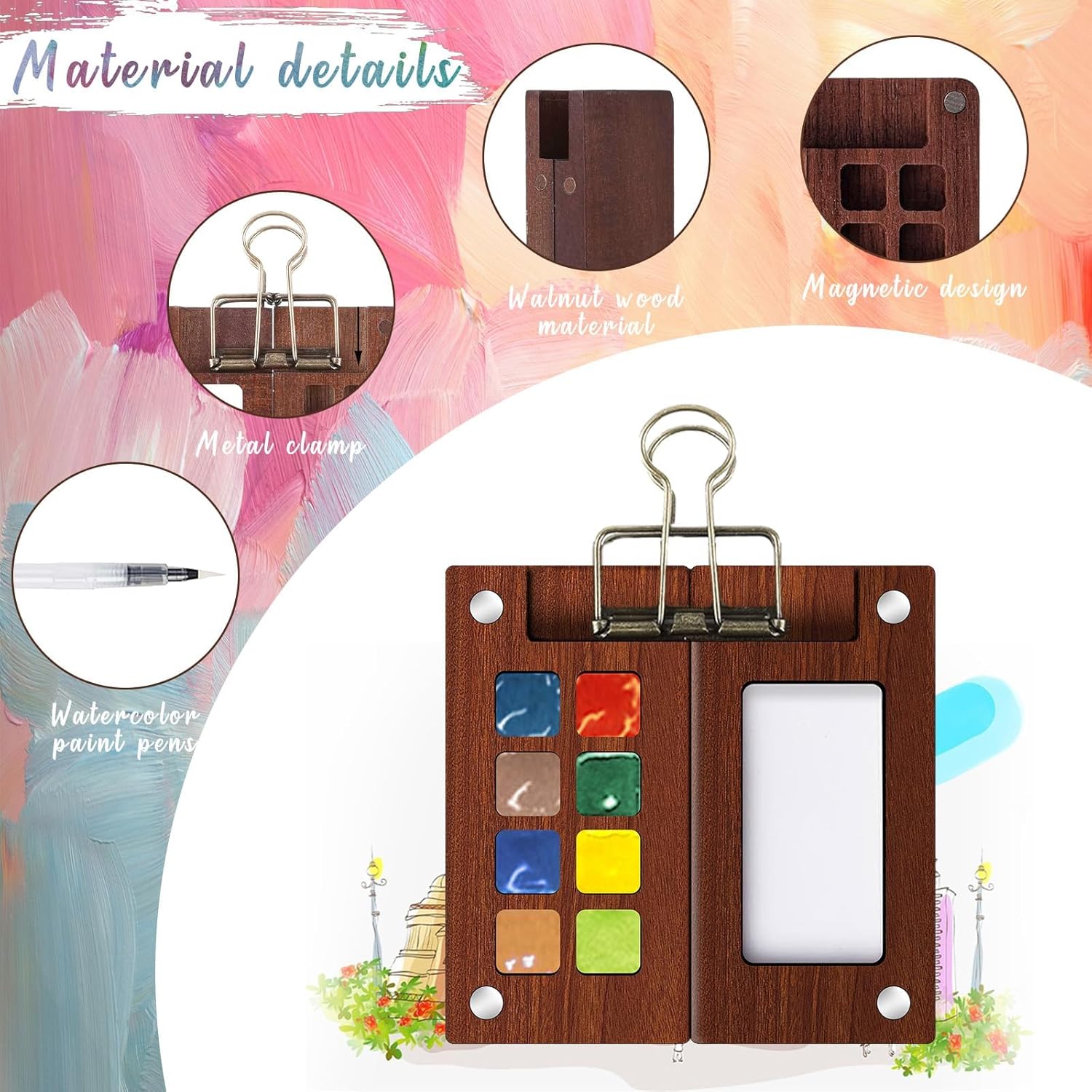 Personalized Name Magnetic Portable Watercolor Paint Box Kit for Unique & Love | JNSTool22