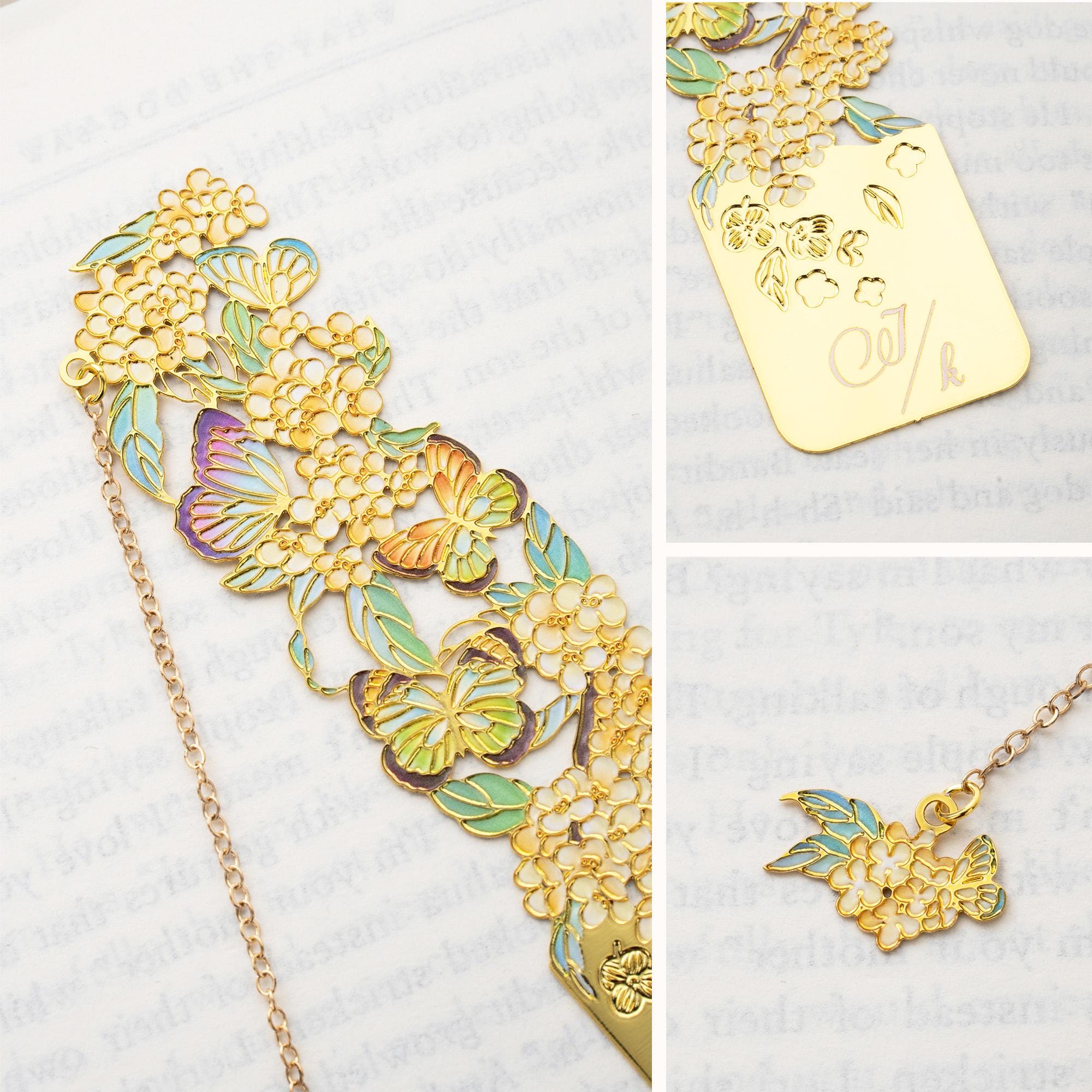 Personalized Birth Flower Butterfly Bookmark with Decorative Chain for Unique and Love | JNSDec230