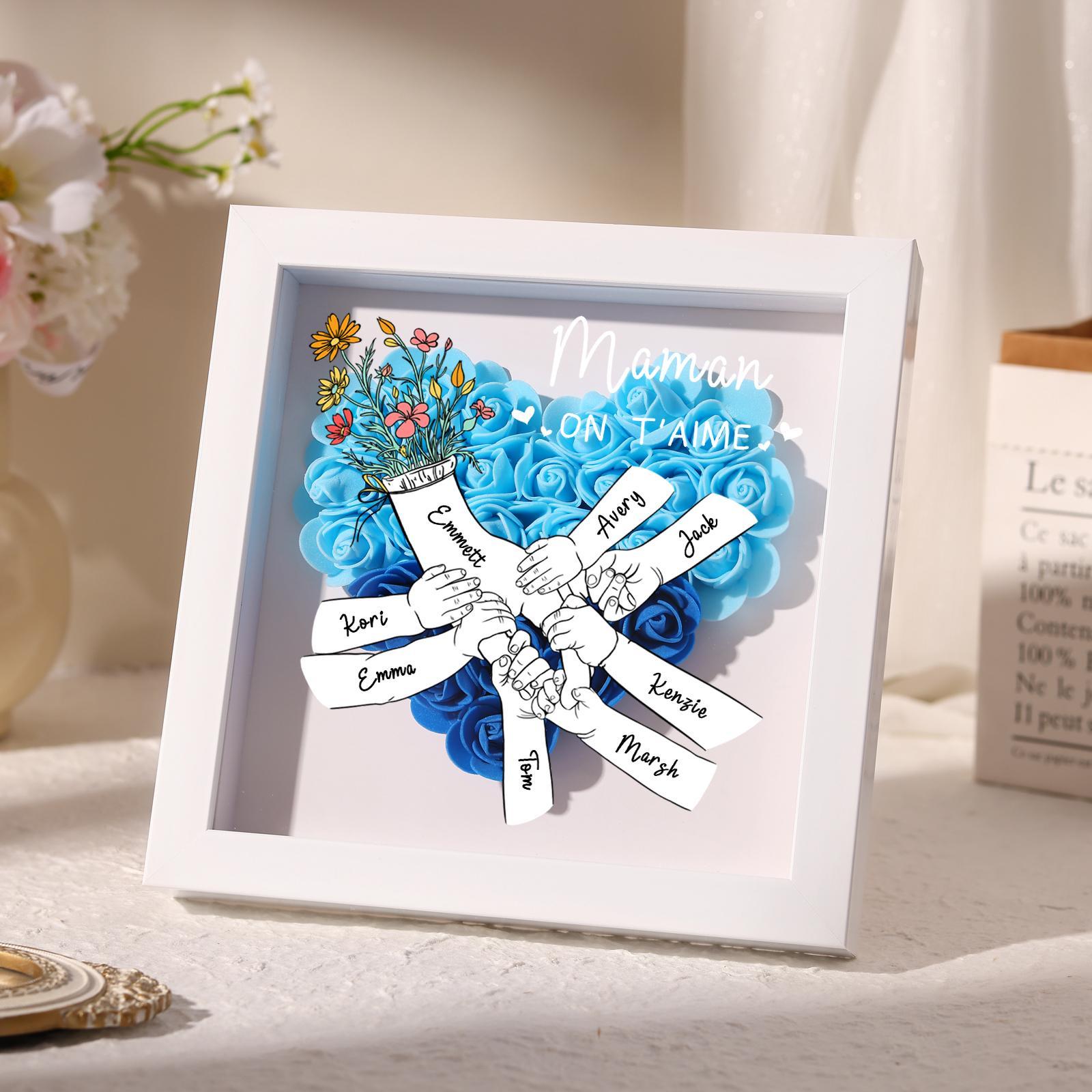 Personalized Flower Heart Shadow Box for Unique & Love | JNSDec137