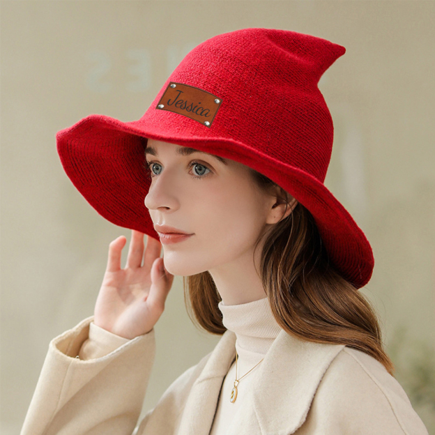 Personalized Name Knitted Halloween Witch Hat for Unique & Love | JNSHat12