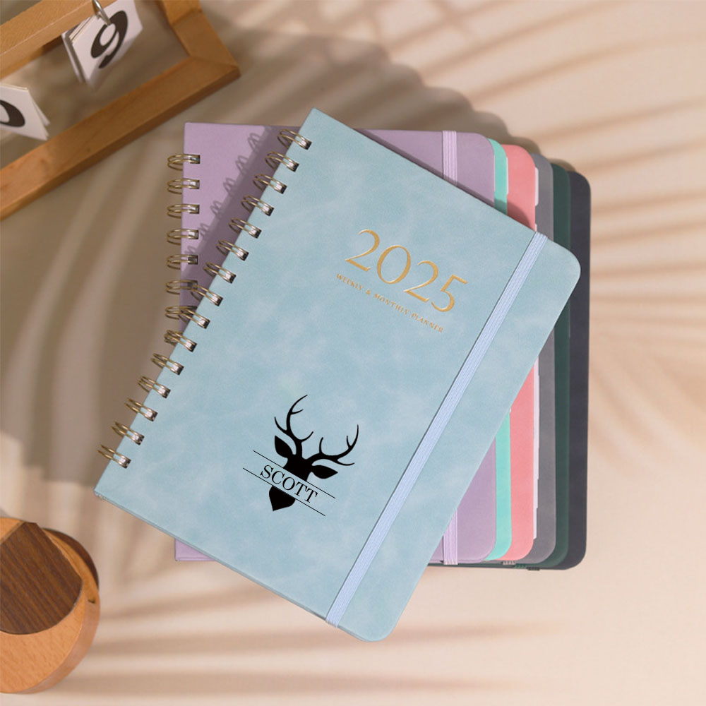 Personalized Leather 2025 Weekly & Monthly Planner Notebook | JNSDec117