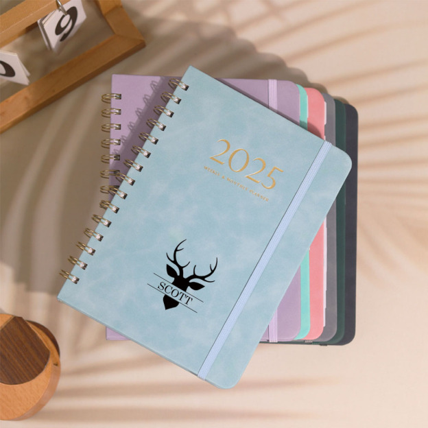 Personalized Leather 2025 Weekly & Monthly Planner Notebook | JNSDec117