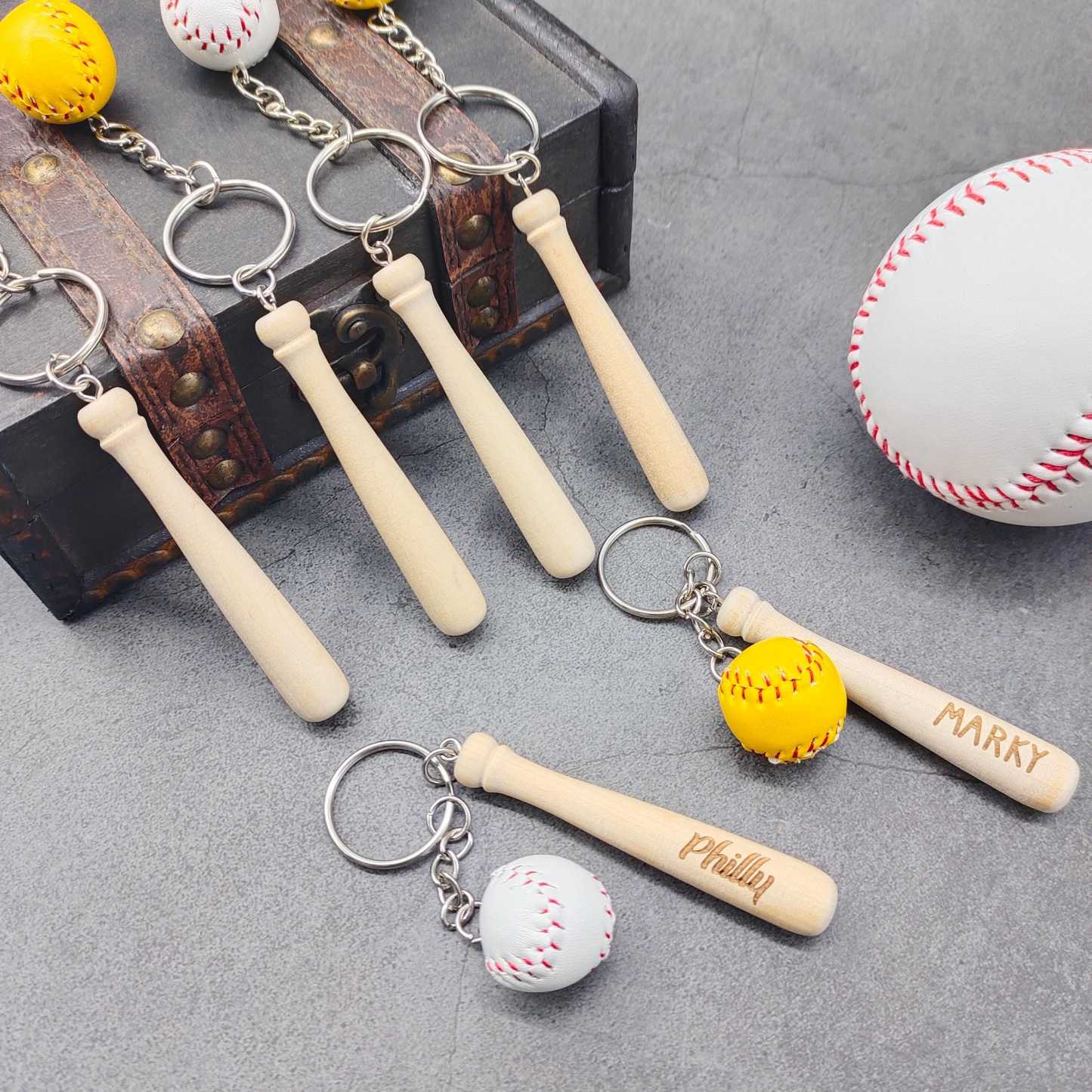 Personalized Name Engraving Baseball Keychains for Unique & Love | JNSDec136
