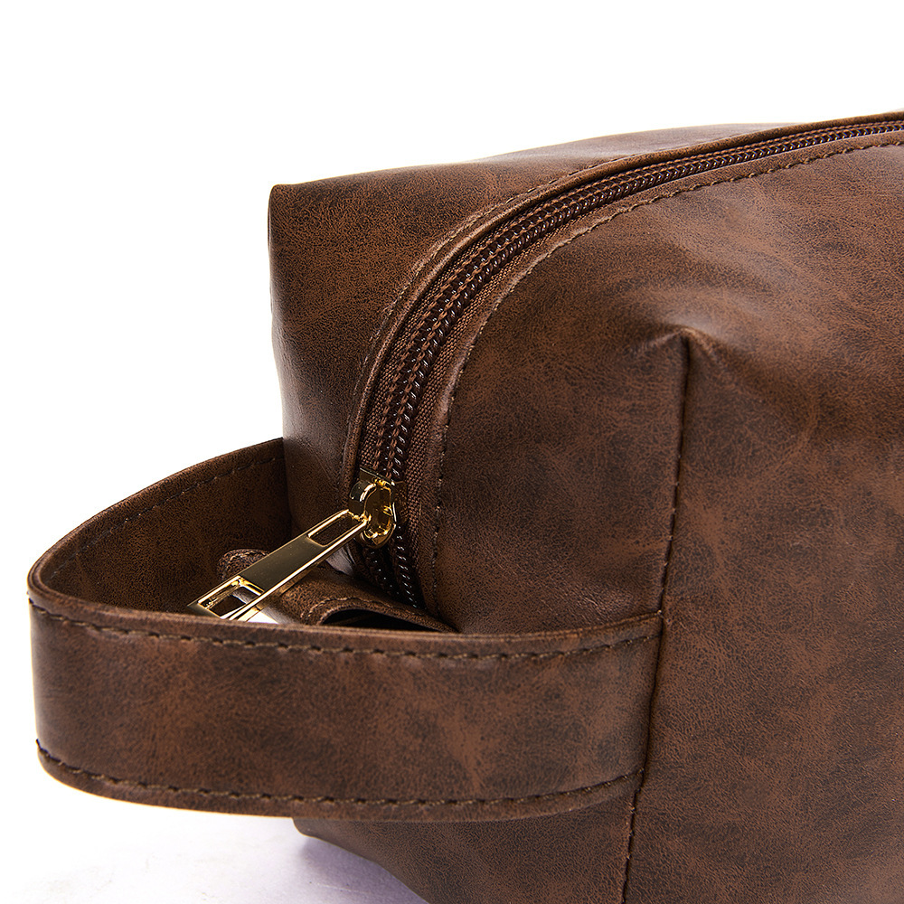 Personalized Leather Monogram Engraved Wash Bag for Unique & Love | JNSBag27